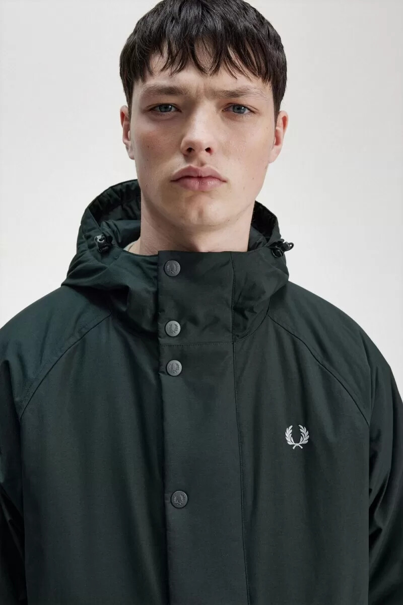 chaquetas acolchadas con cremallera fred perry para hombre verde noche