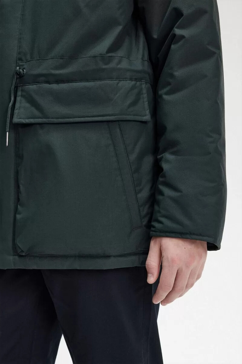 chaquetas acolchadas con cremallera fred perry para hombre verde noche