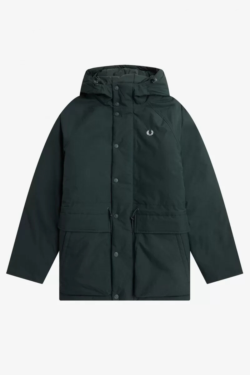 chaquetas acolchadas con cremallera fred perry para hombre verde noche