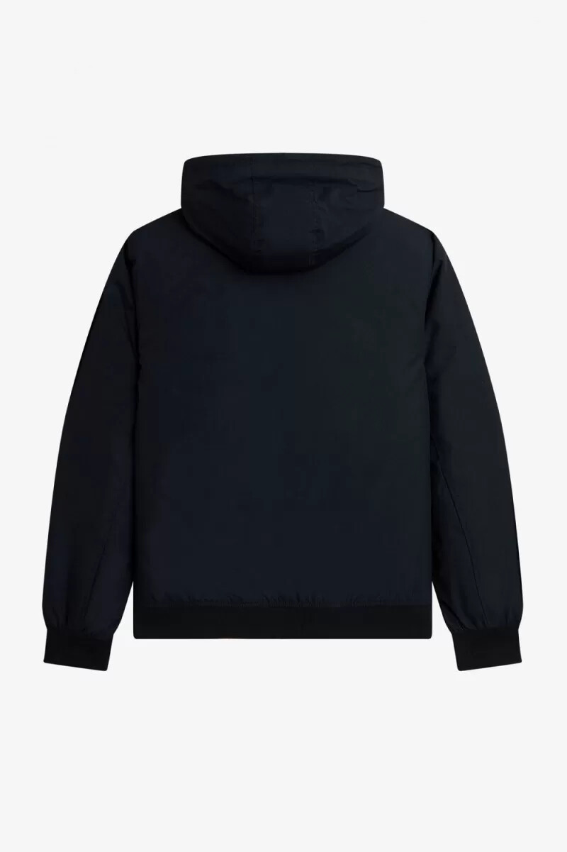 chaquetas fred perry brentham acolchadas con capucha para hombre color negro y metalizado