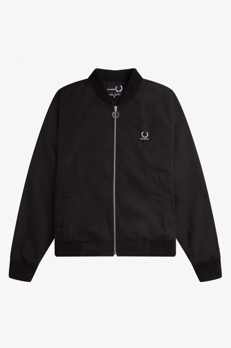 chaqueta bomber estampada fred perry para hombre color negro