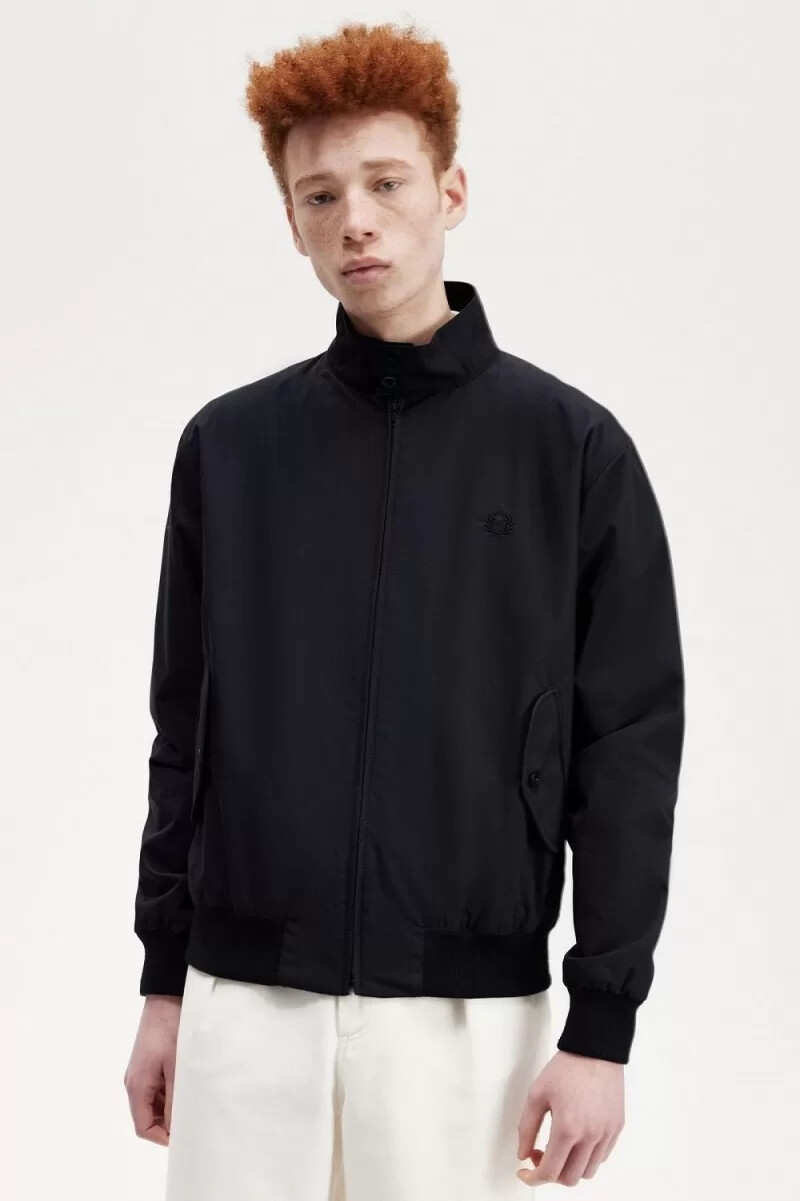 chaquetas fred perry harrington para hombre negras