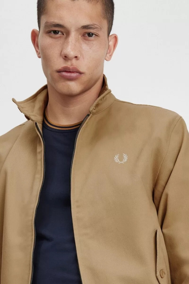 chaquetas harrington de pana fred perry para hombre color verde