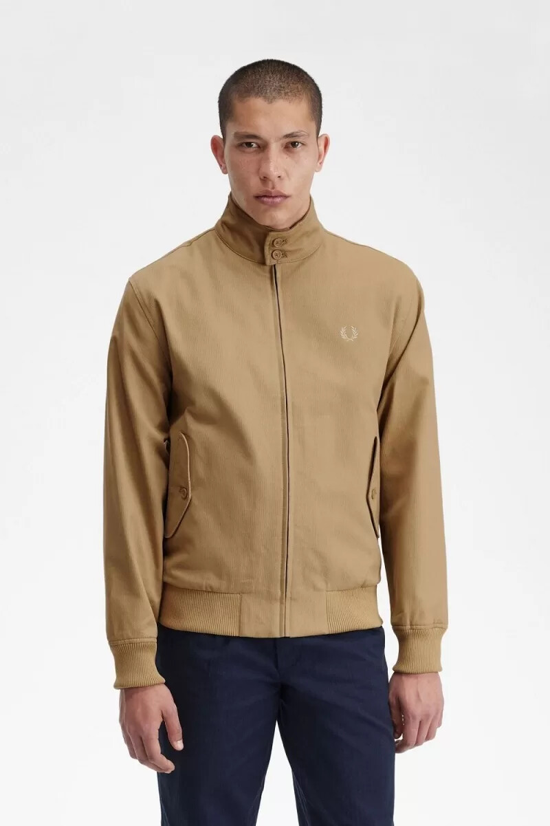 chaquetas harrington de pana fred perry para hombre color verde