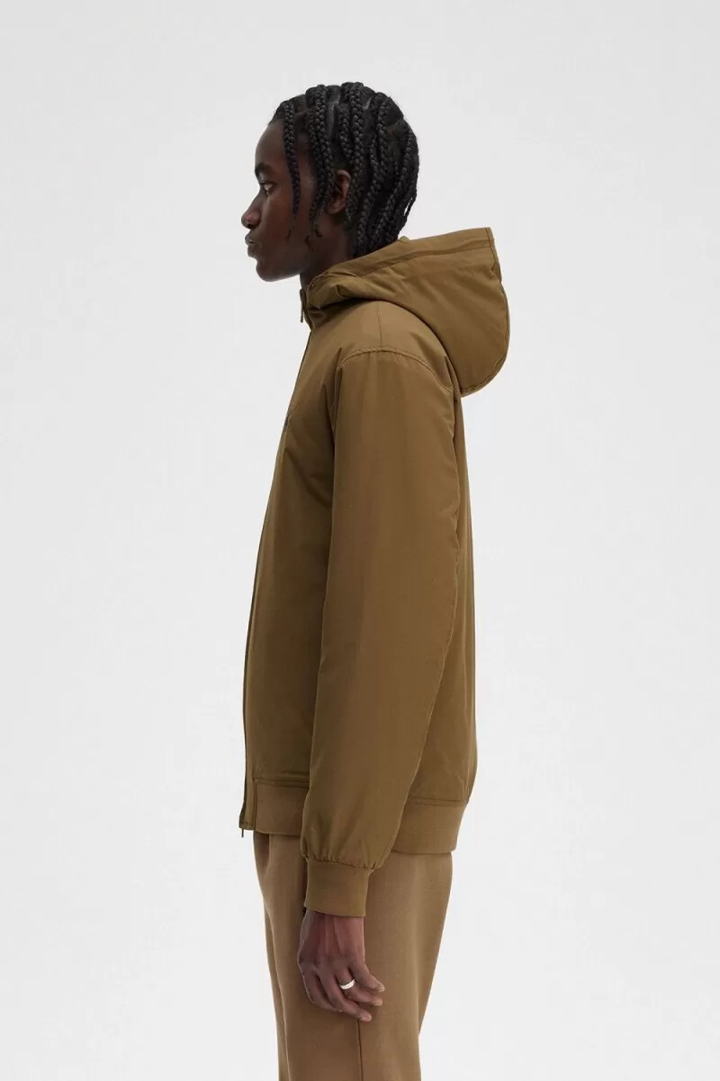 chaquetas fred perry acolchadas con capucha brentham para hombre en marrón