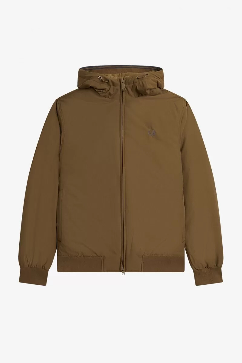 chaquetas fred perry acolchadas con capucha brentham para hombre en marrón