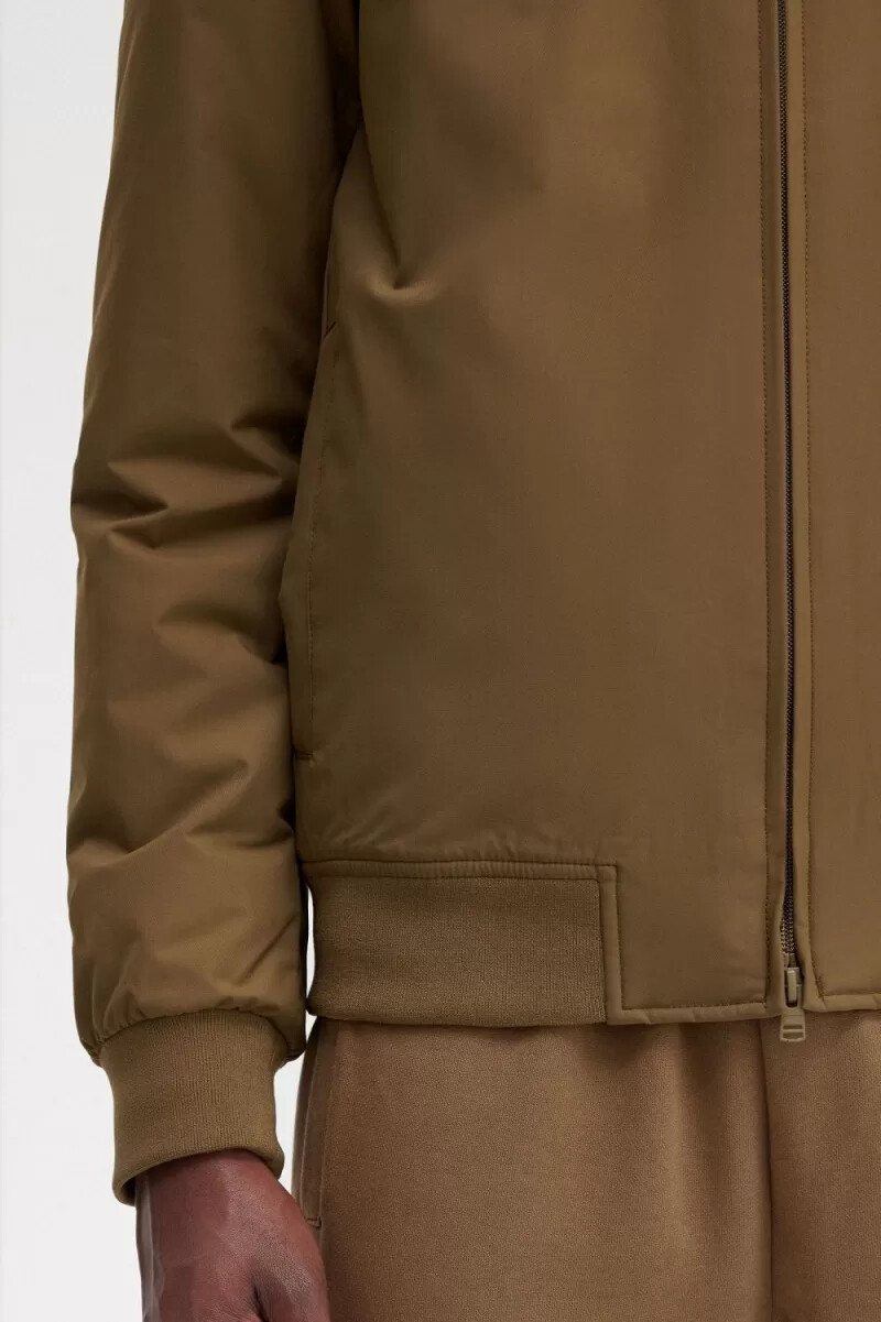 chaquetas fred perry acolchadas con capucha brentham para hombre en marrón