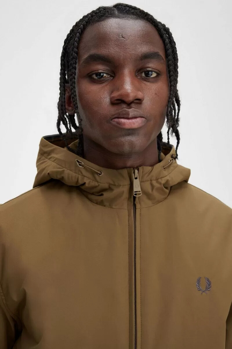 chaquetas fred perry acolchadas con capucha brentham para hombre en marrón