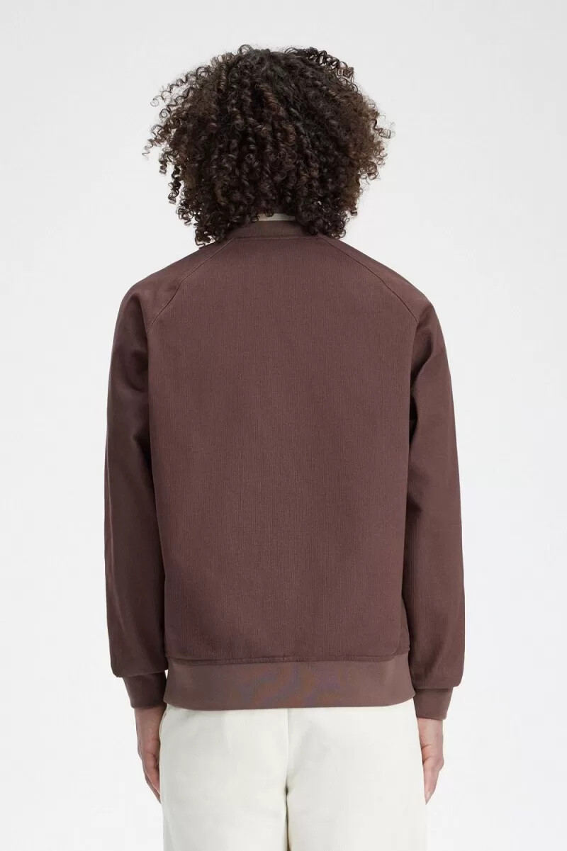 chaqueta bomber de tenis de pana fred perry para hombre color rojo oscuro
