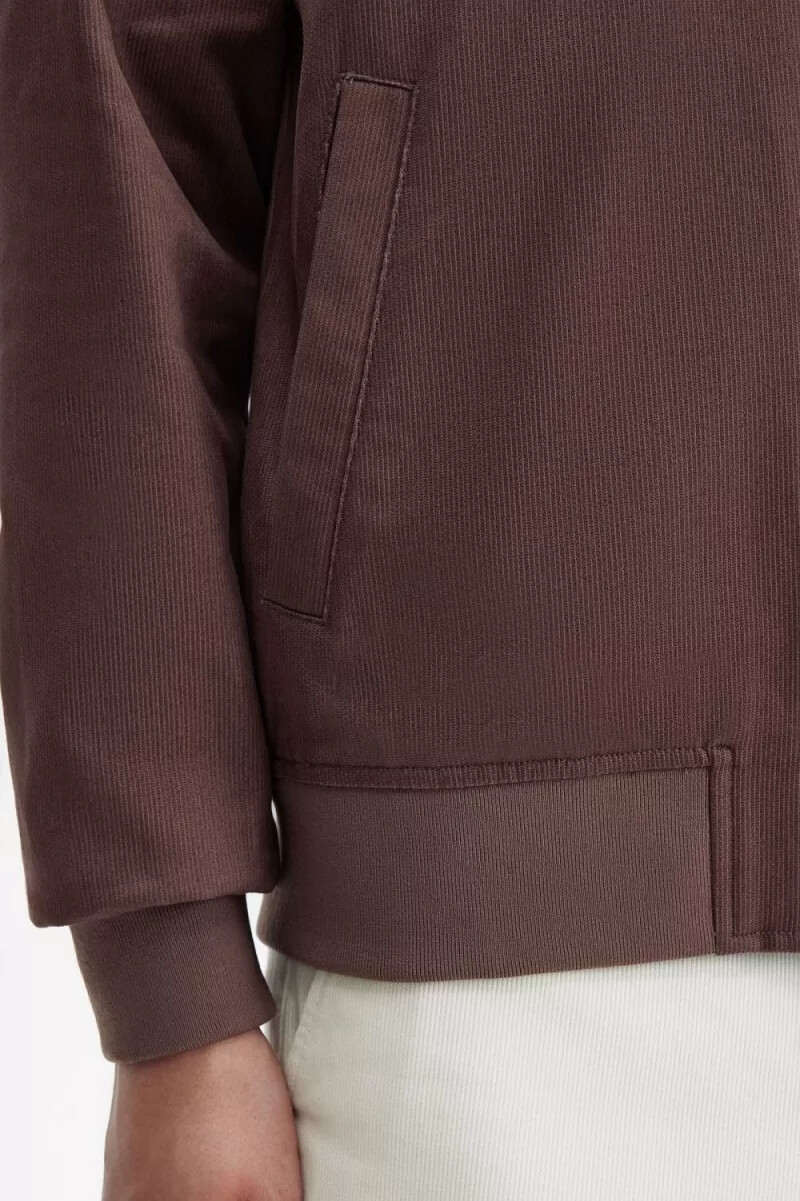 chaqueta bomber de tenis de pana fred perry para hombre color rojo oscuro