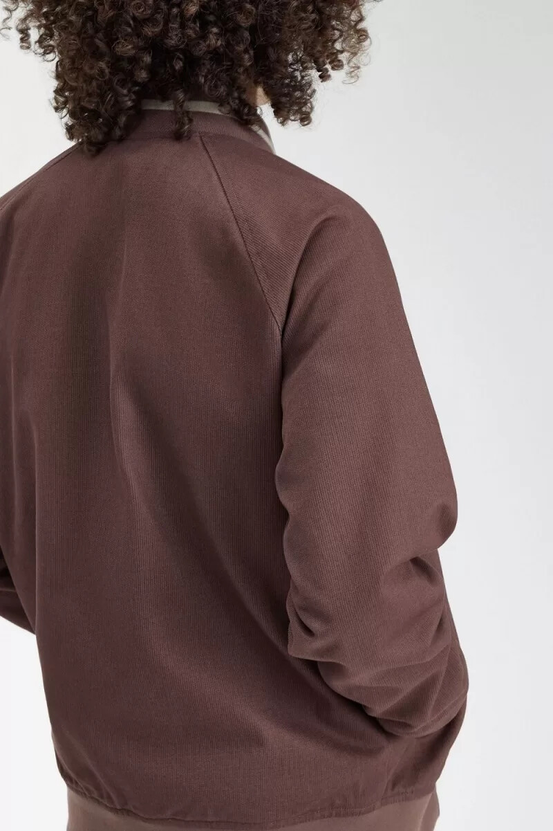 chaqueta bomber de tenis de pana fred perry para hombre color rojo oscuro