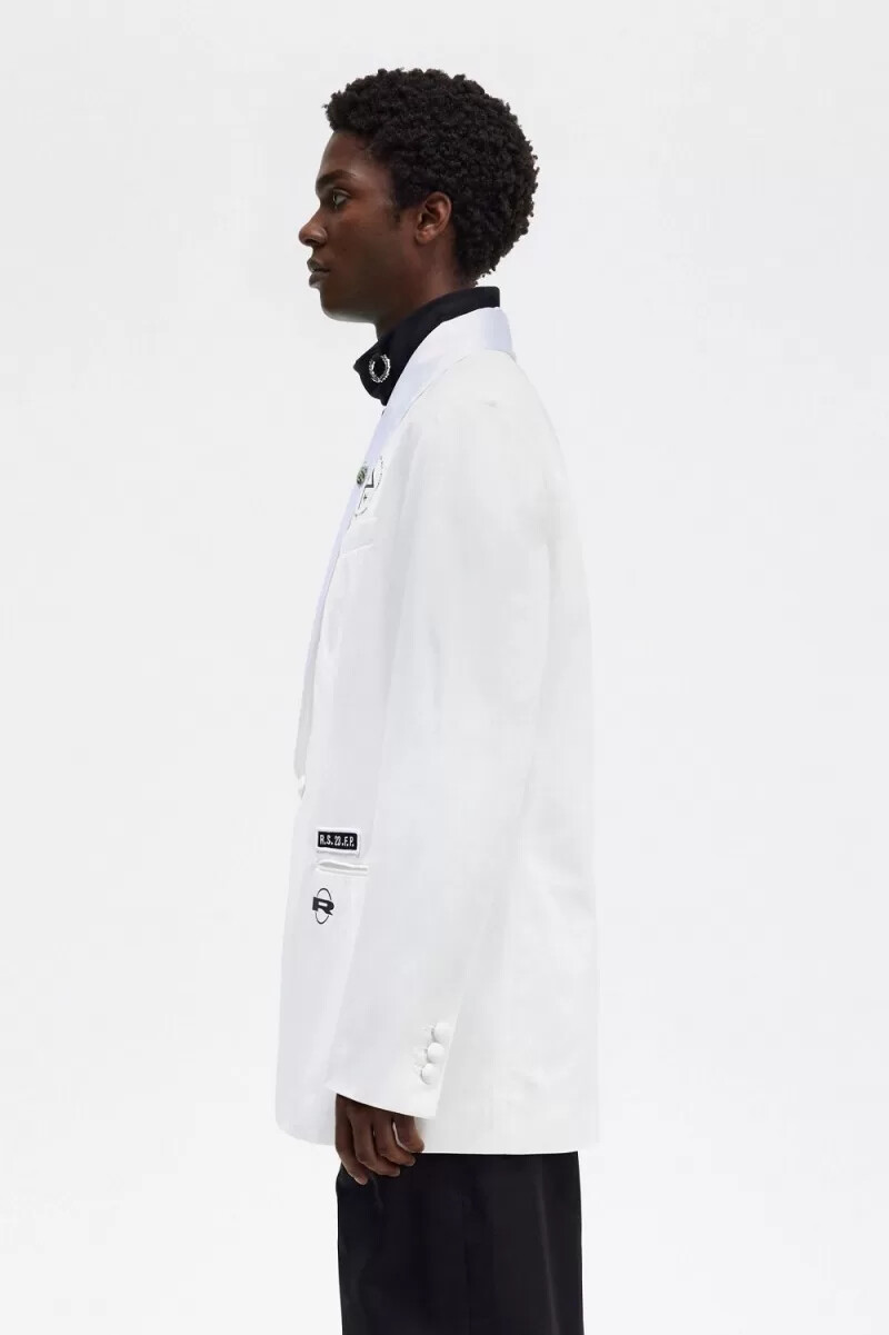 blazer con cuello chal fred perry para hombre color blanco