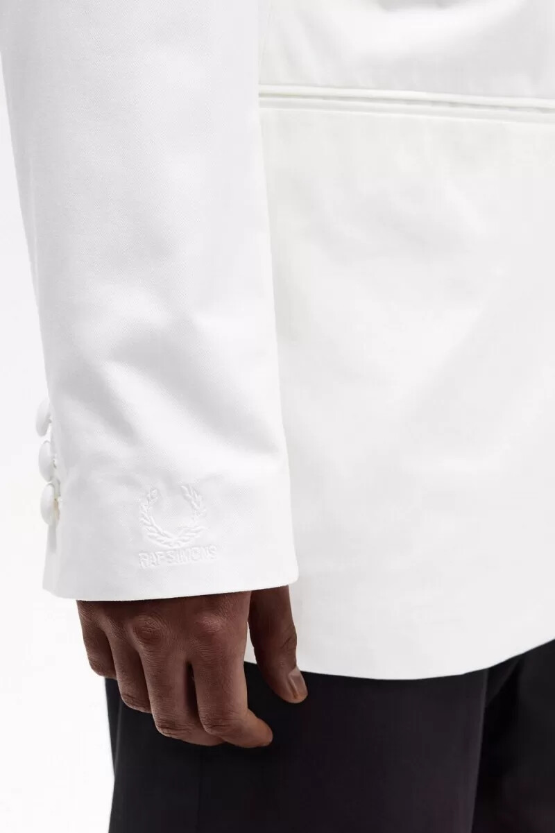 blazer con cuello chal fred perry para hombre color blanco