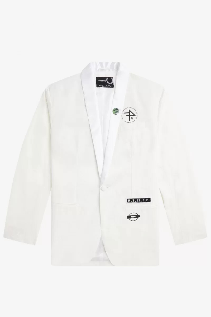 blazer con cuello chal fred perry para hombre color blanco