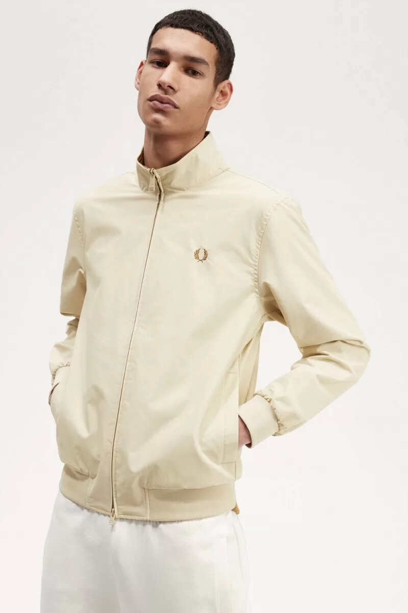 chaquetas fred perry brentham para hombre color avena