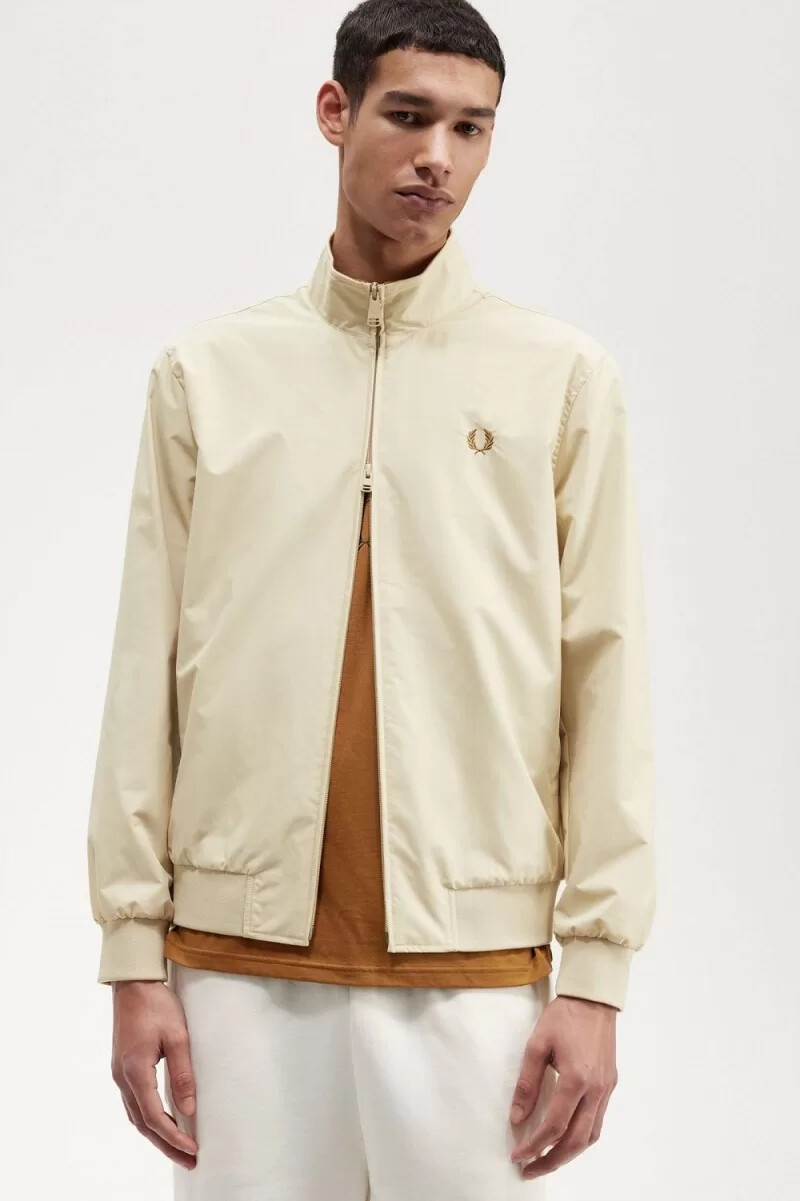 chaquetas fred perry brentham para hombre color avena