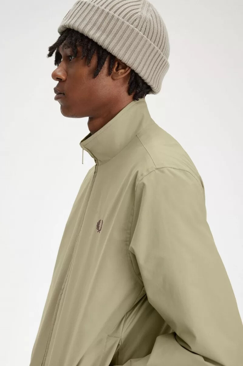 chaquetas fred perry brentham para hombre en gris cálido
