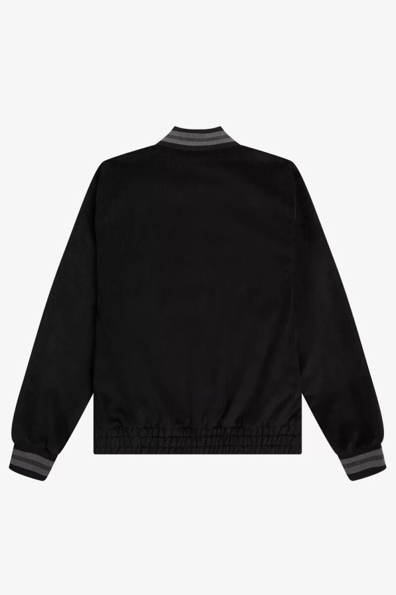chaqueta bomber de tenis fred perry needlecord para hombre color negro