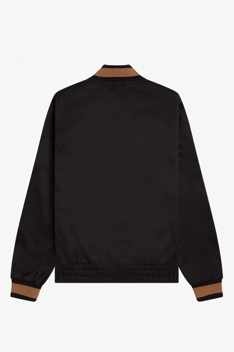 chaqueta bomber de tenis fred perry para hombre color negro