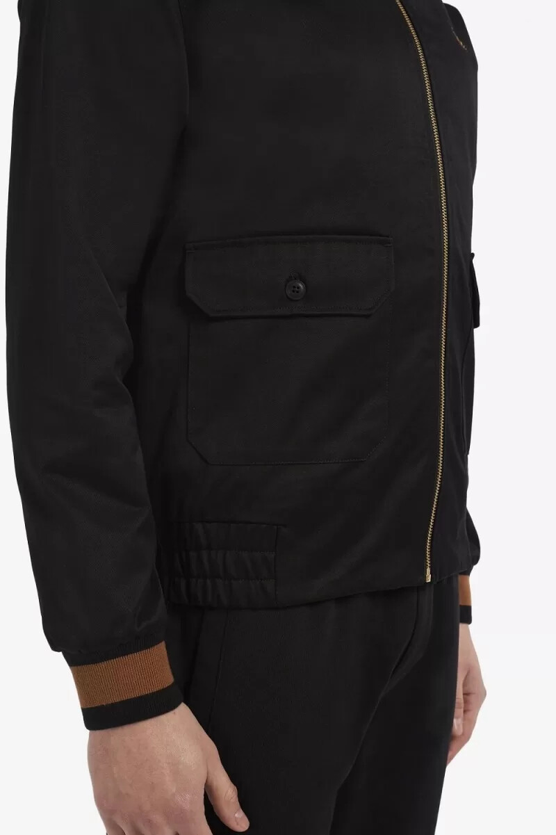 chaqueta bomber de tenis fred perry para hombre color negro