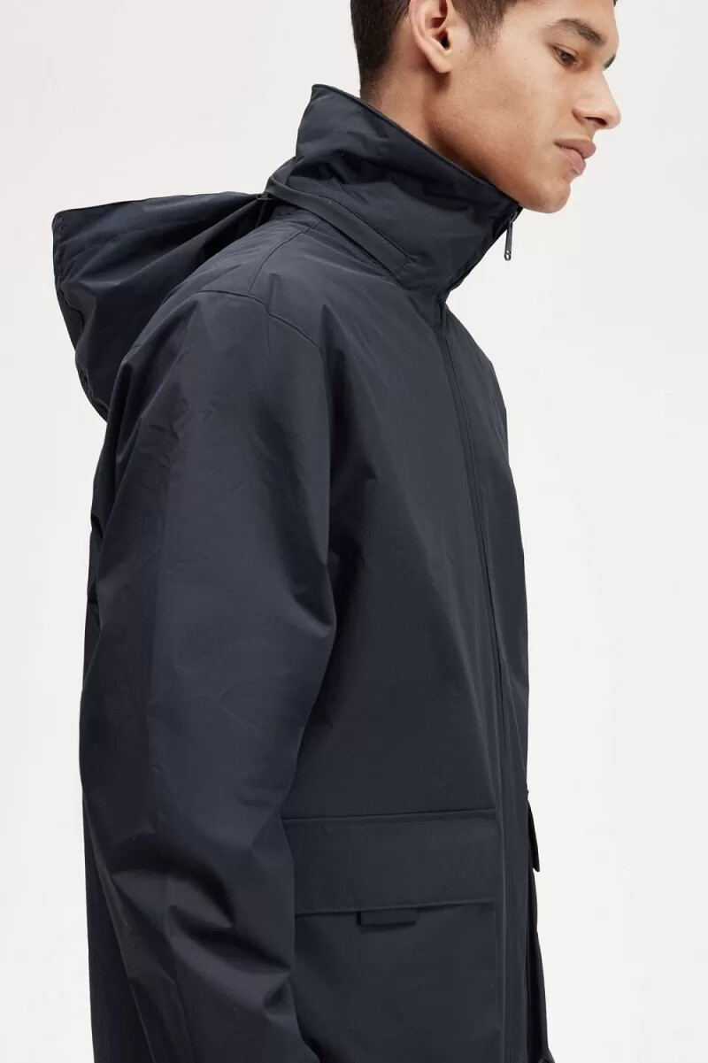 chaqueta fred perry con bolsillo de parche y cremallera para hombre color azul marino