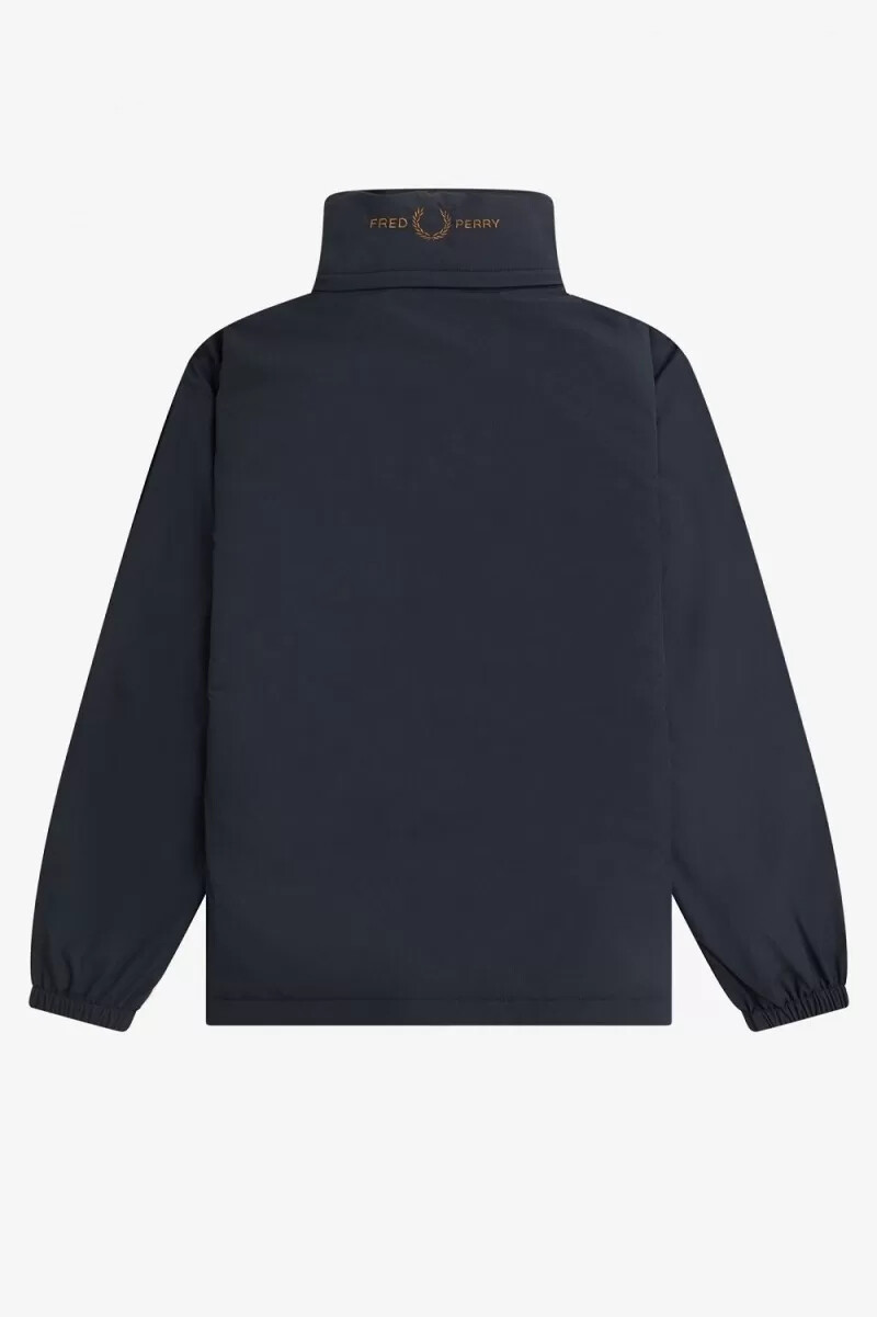 chaqueta fred perry con bolsillo de parche y cremallera para hombre color azul marino