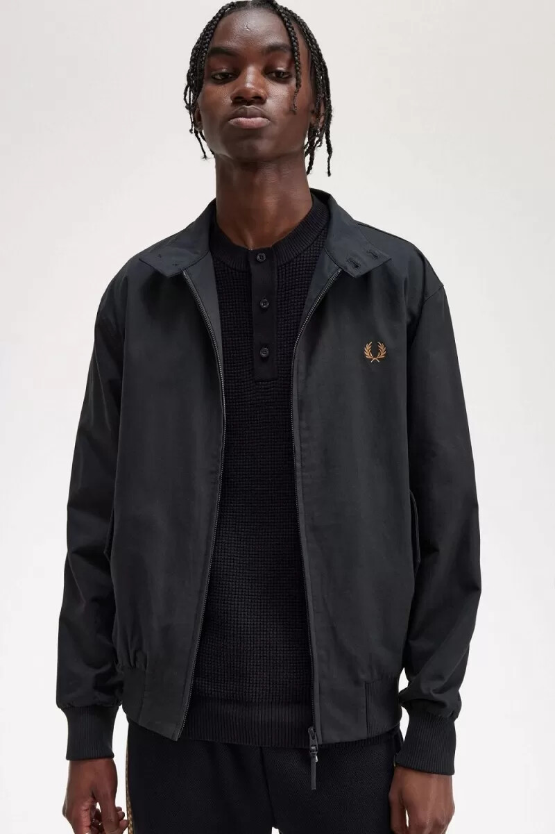 chaquetas fred perry harrington para hombre negras