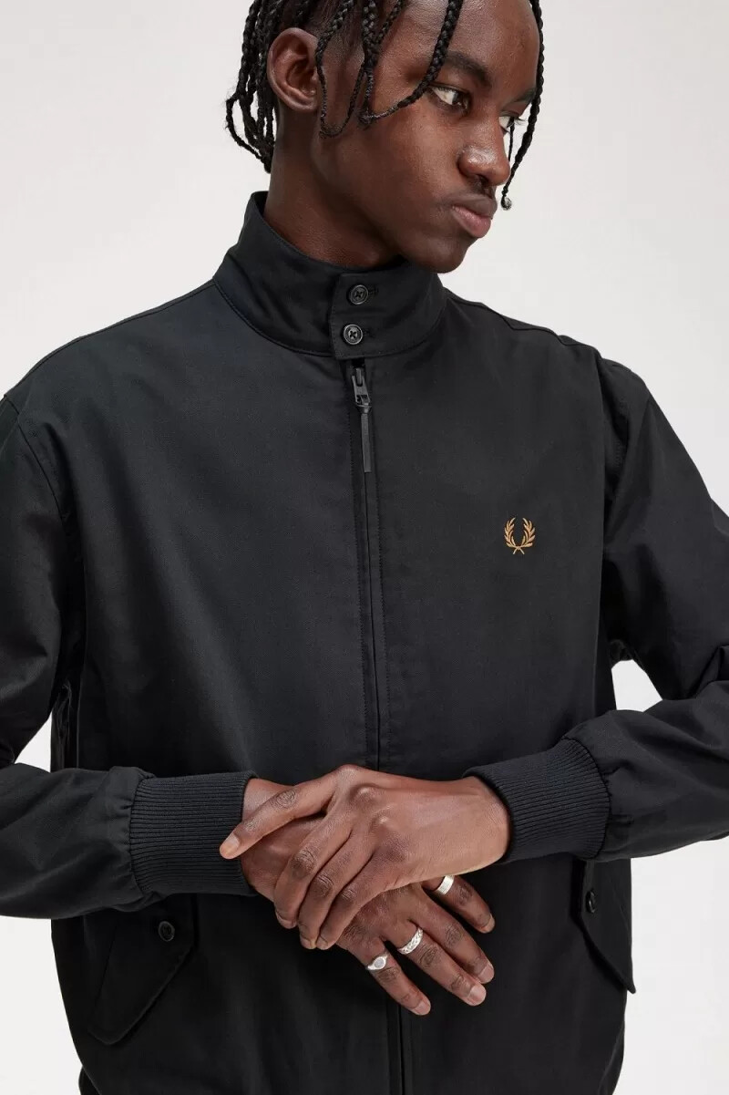 chaquetas fred perry harrington para hombre negras