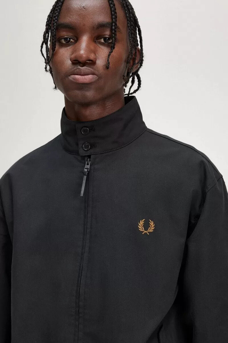chaquetas fred perry harrington para hombre negras