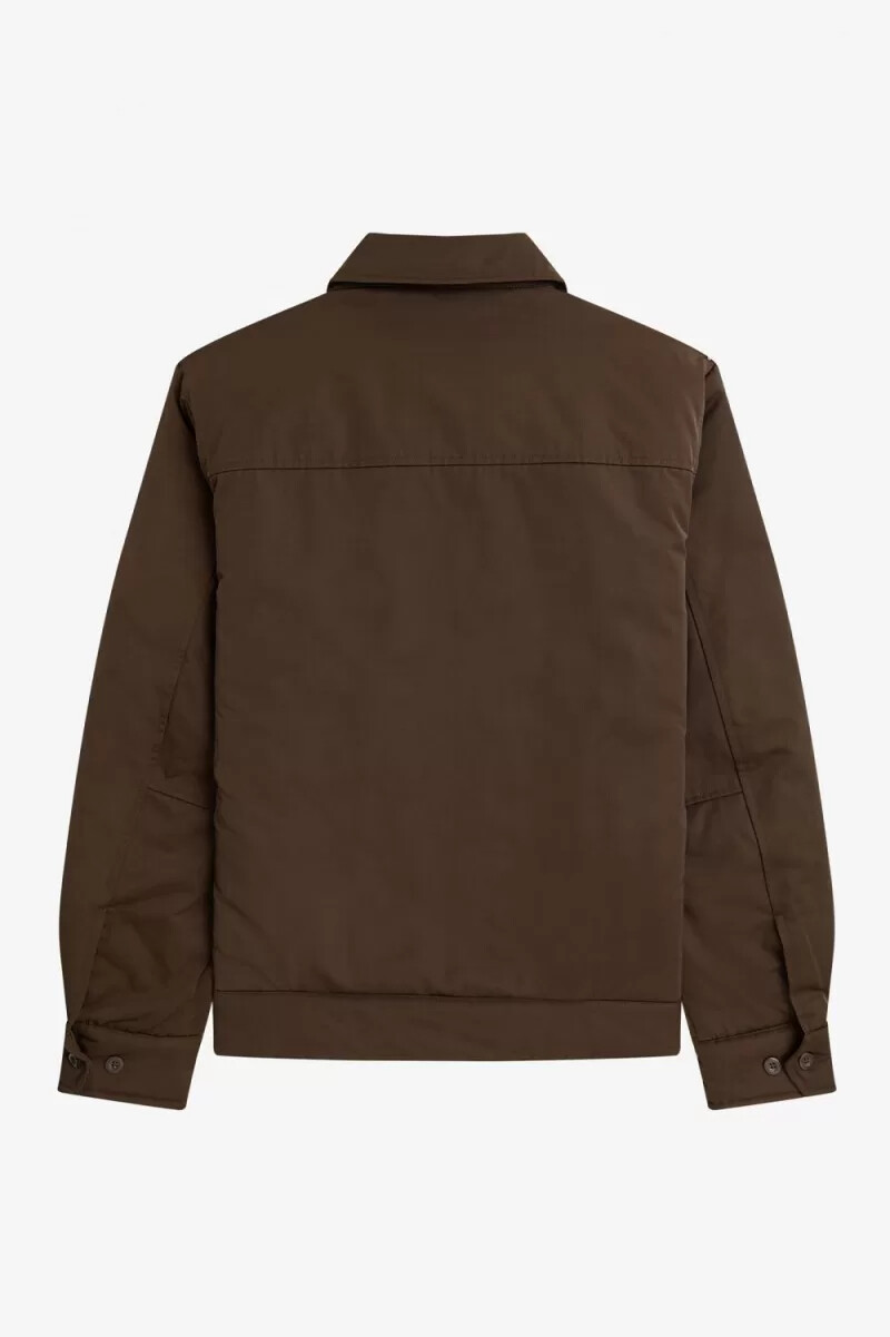 chaquetas acolchadas con cremallera de fred perry para hombre en color tabaco quemado