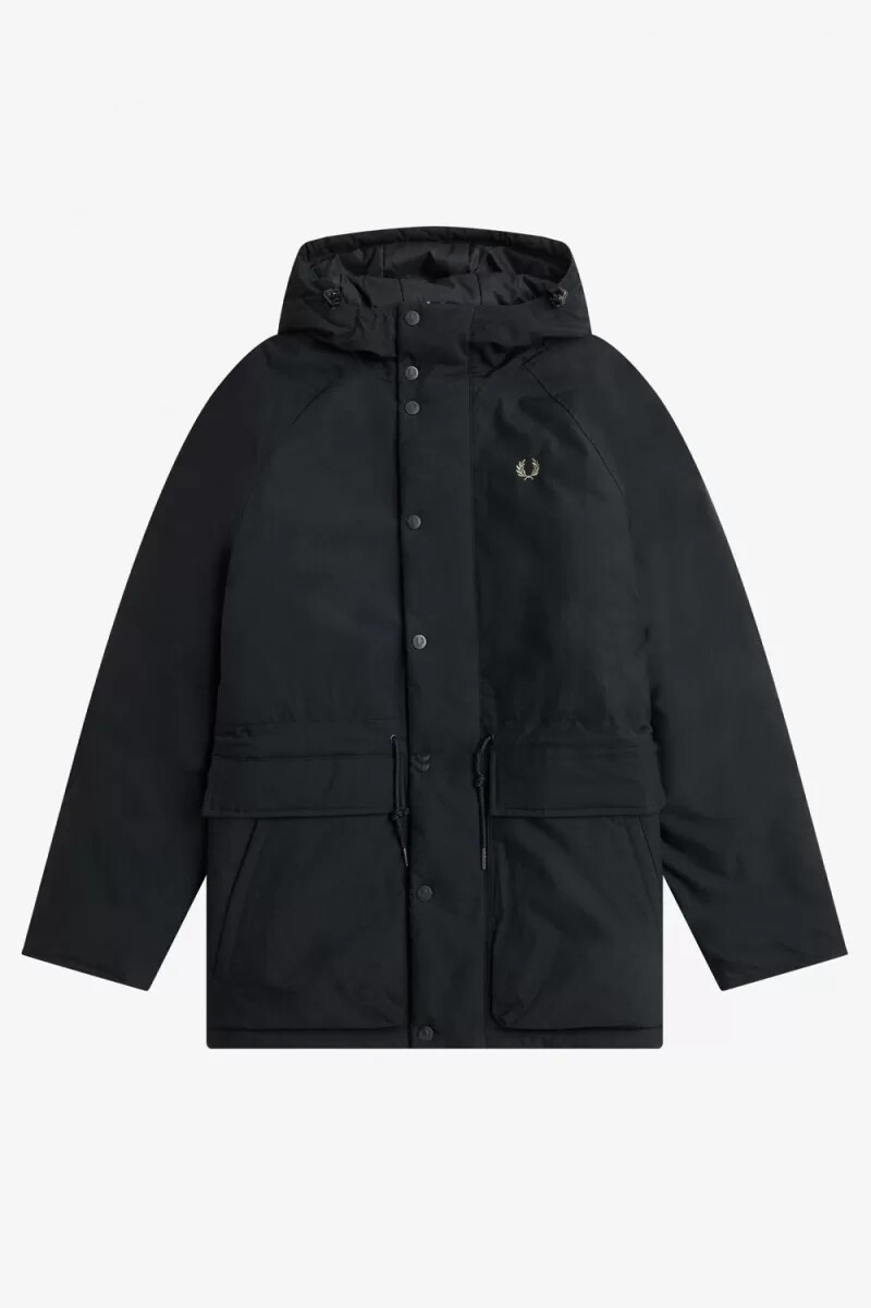 chaquetas fred perry acolchadas con cremallera para hombre color negro