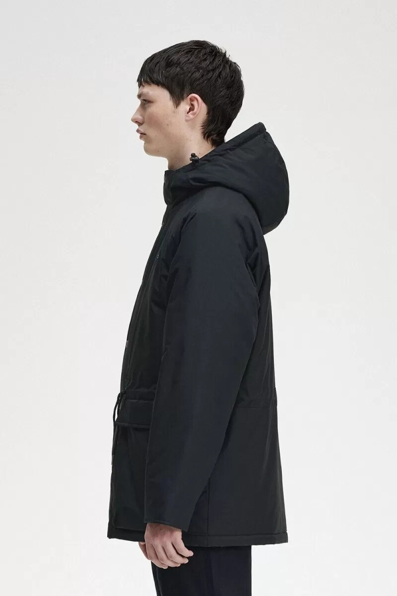 chaquetas fred perry acolchadas con cremallera para hombre color negro