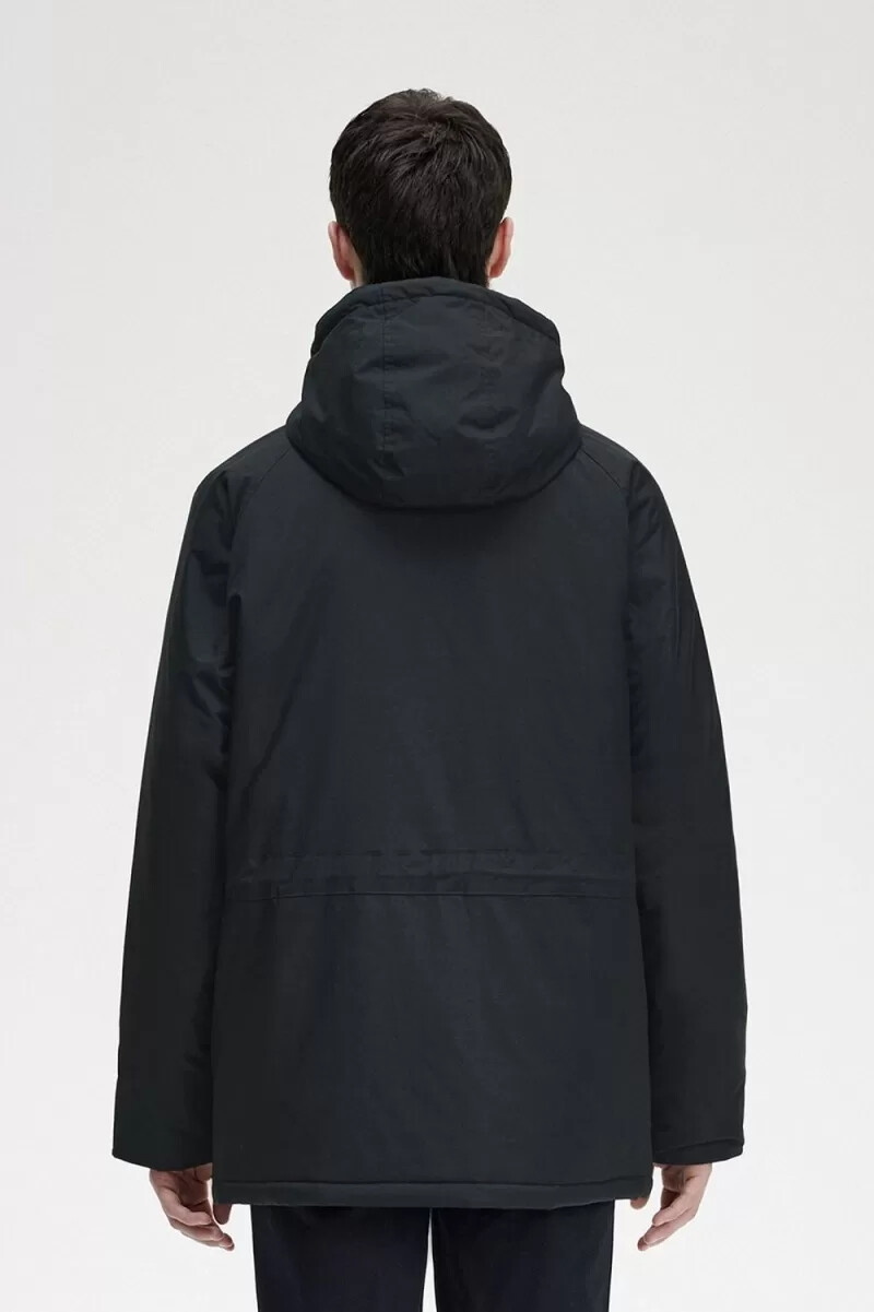 chaquetas fred perry acolchadas con cremallera para hombre color negro