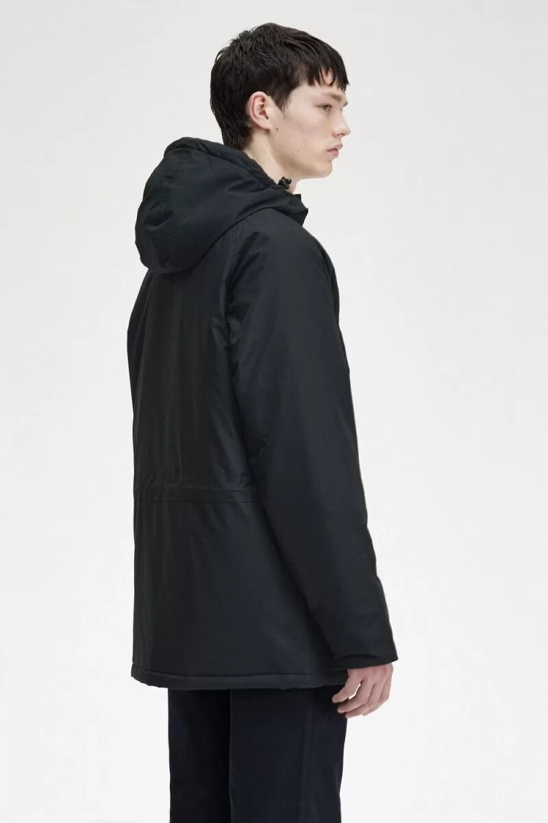 chaquetas fred perry acolchadas con cremallera para hombre color negro