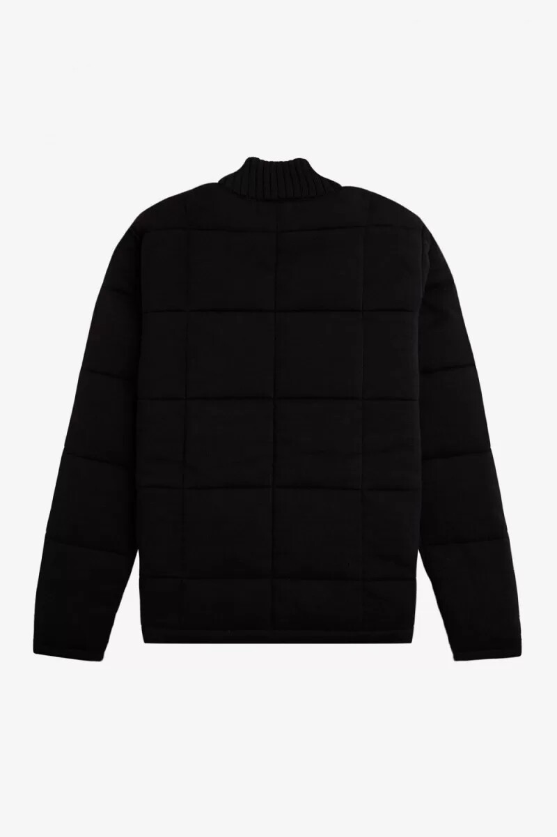 chaquetas de punto acolchadas fred perry para hombre color negro