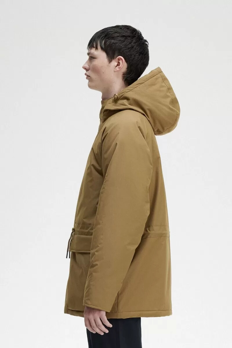 chaquetas fred perry acolchadas con cremallera para hombre color marrón