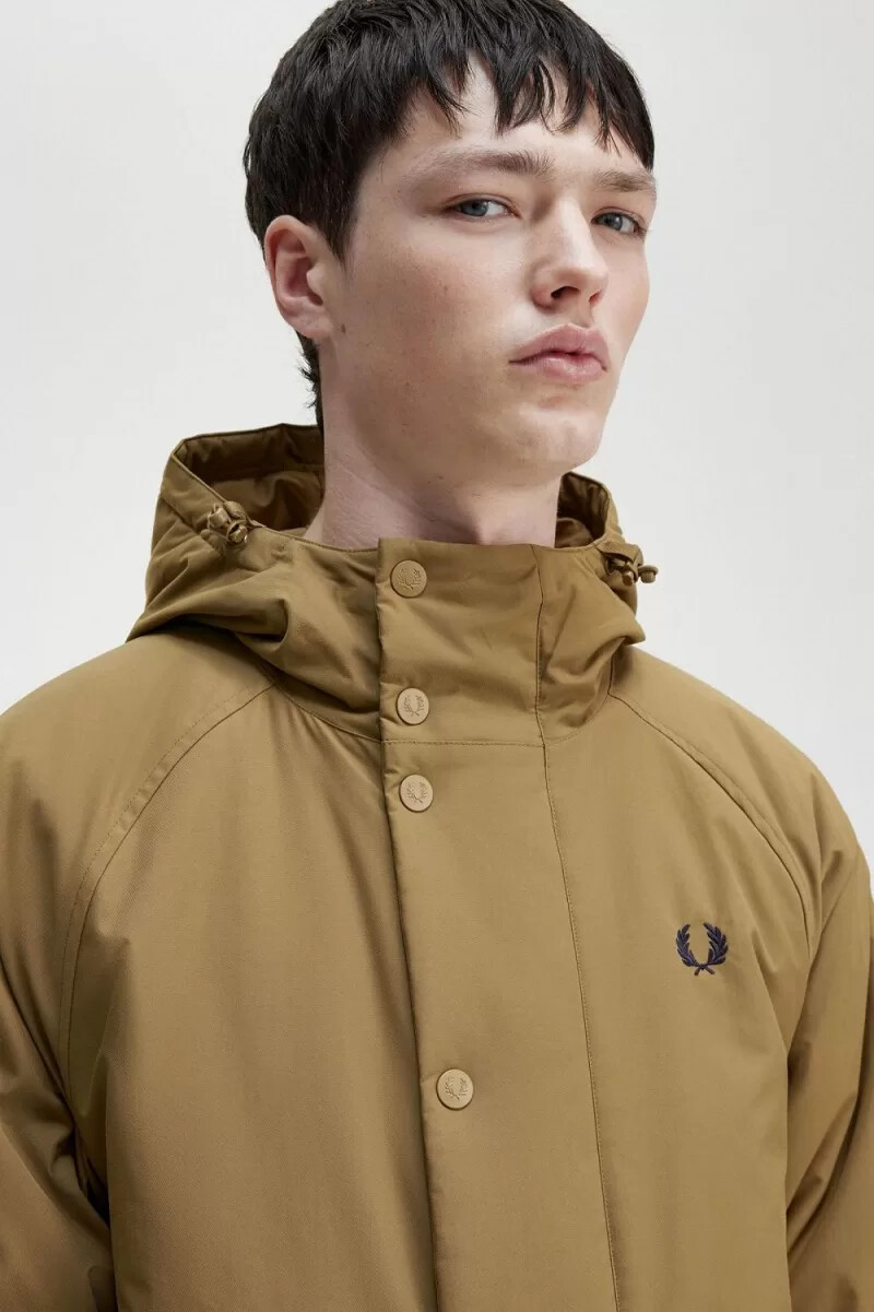 chaquetas fred perry acolchadas con cremallera para hombre color marrón