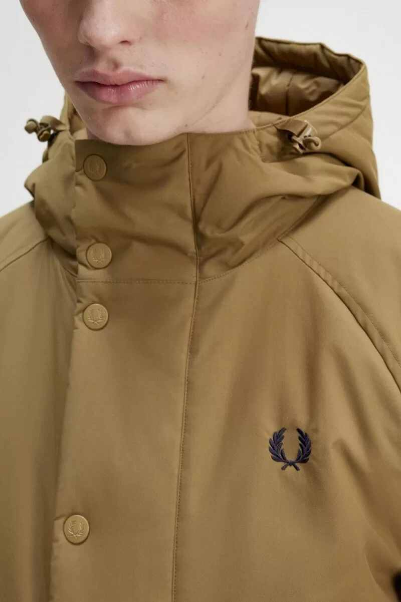 chaquetas fred perry acolchadas con cremallera para hombre color marrón