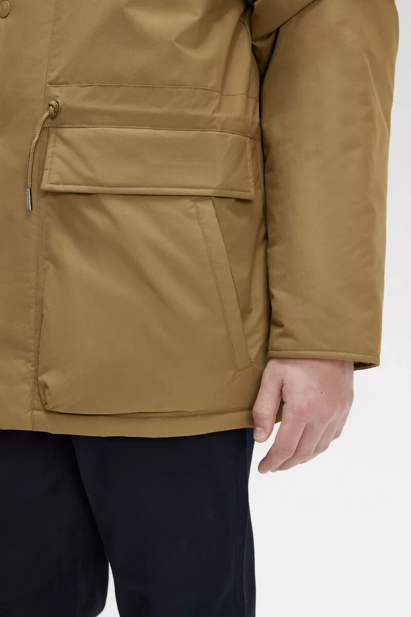 chaquetas fred perry acolchadas con cremallera para hombre color marrón