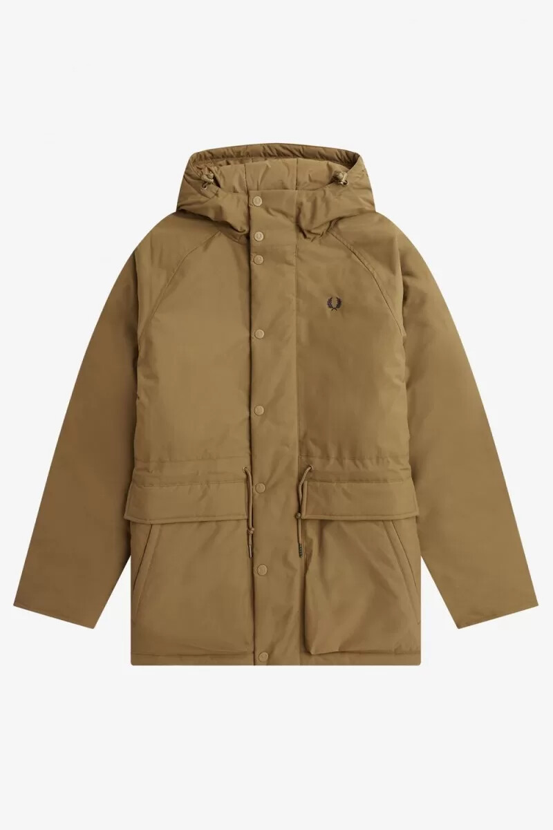 chaquetas fred perry acolchadas con cremallera para hombre color marrón
