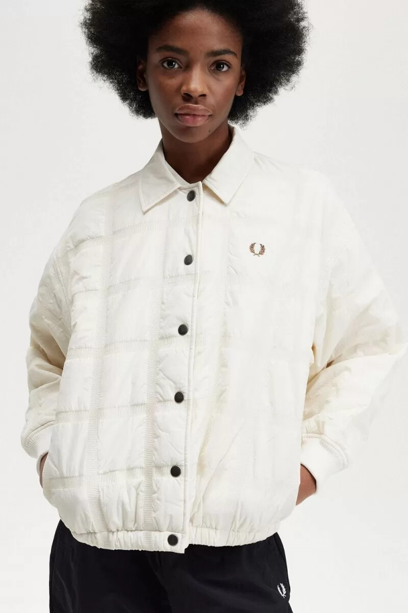 chaquetas acolchadas fred perry para mujer en beige