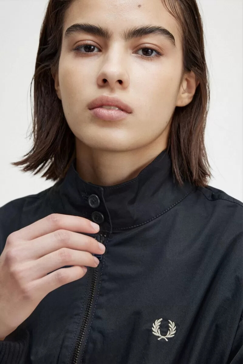 chaquetas fred perry batwing con cremallera para mujer color azul marino