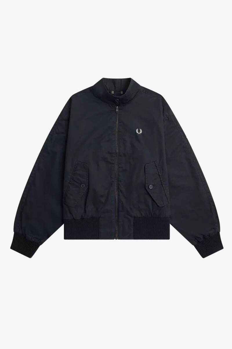 chaquetas fred perry batwing con cremallera para mujer color azul marino