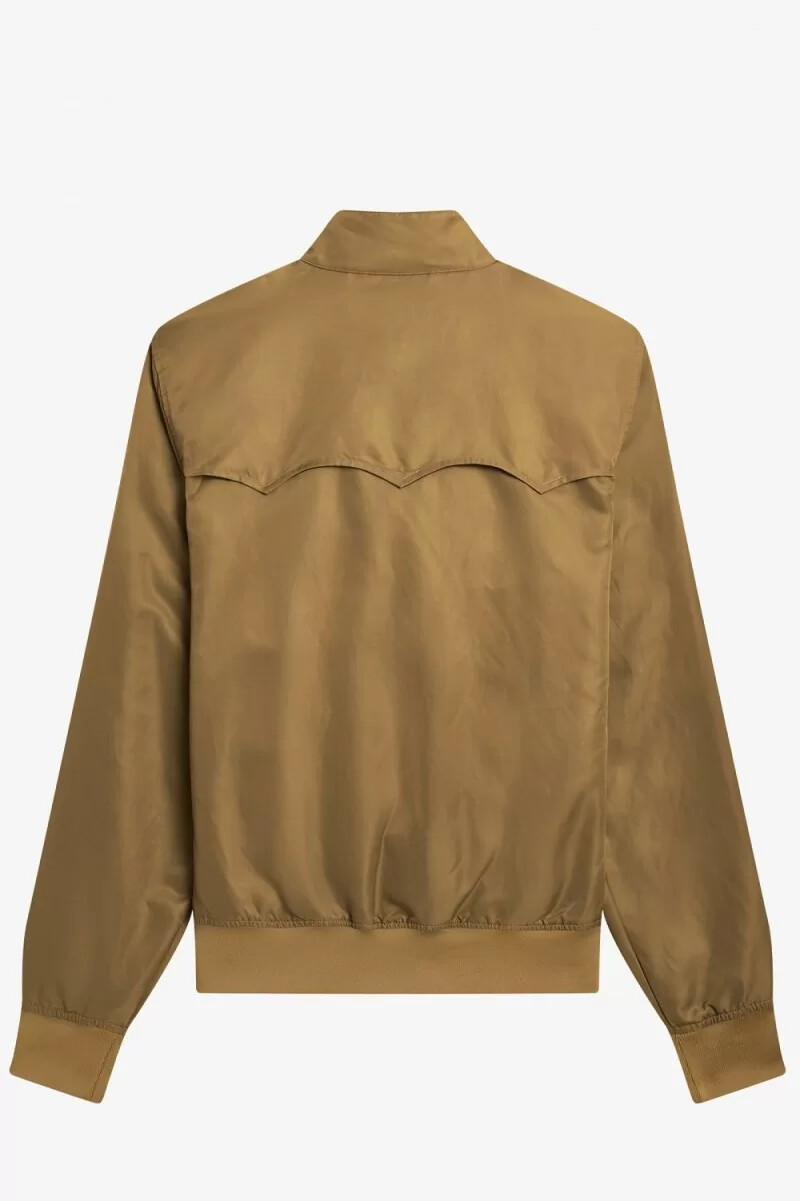chaquetas fred perry con forro estampado y cremallera para mujer color verde