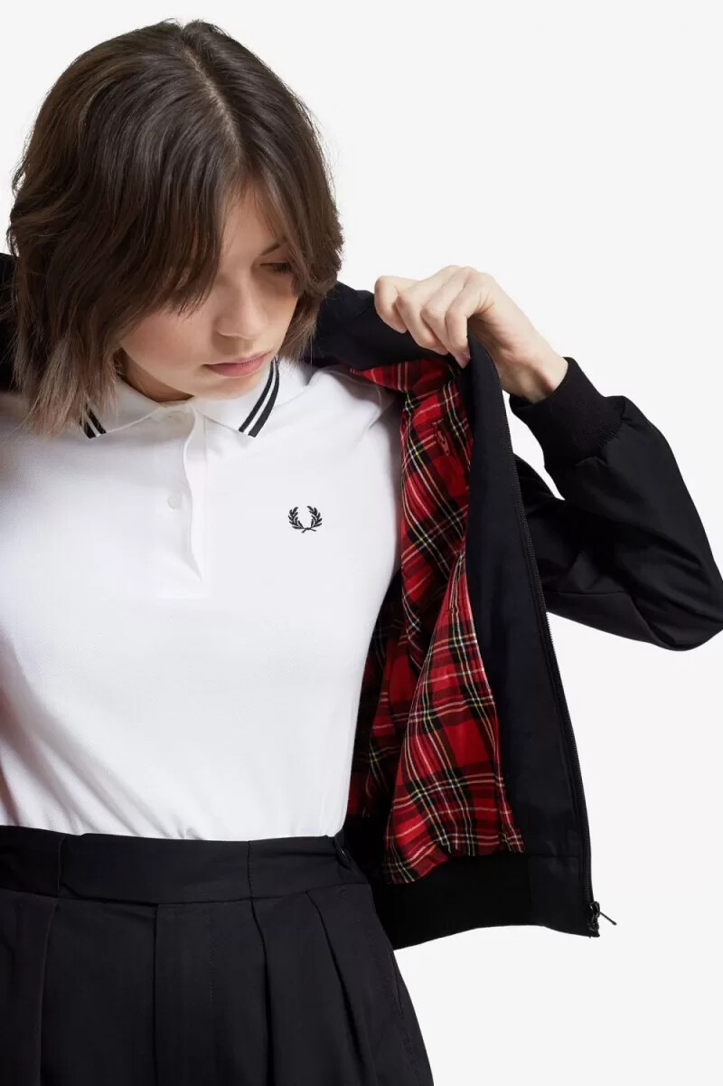 chaquetas fred perry harrington para mujer negras