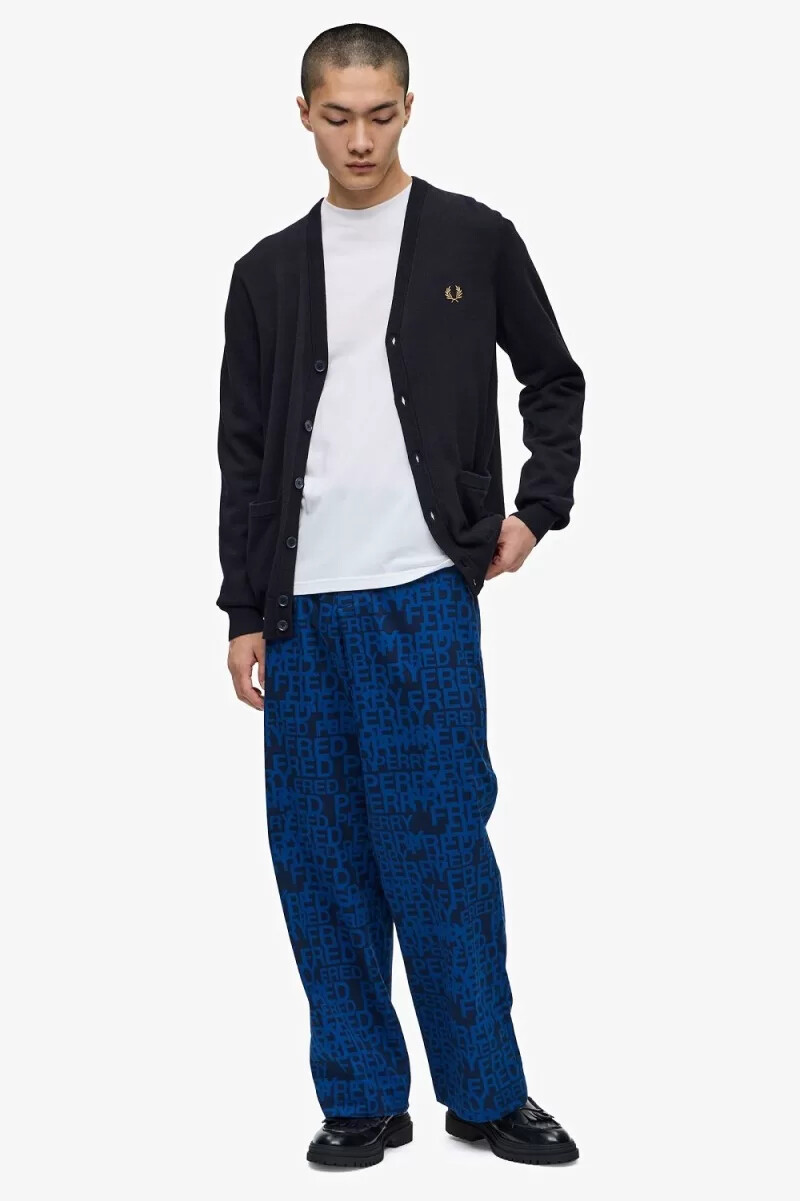 cárdigan clásico fred perry para hombre azul marino