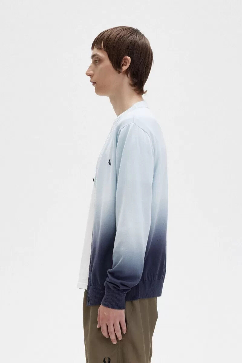 cárdigan fred perry ombre para hombre en color aguamarina claro