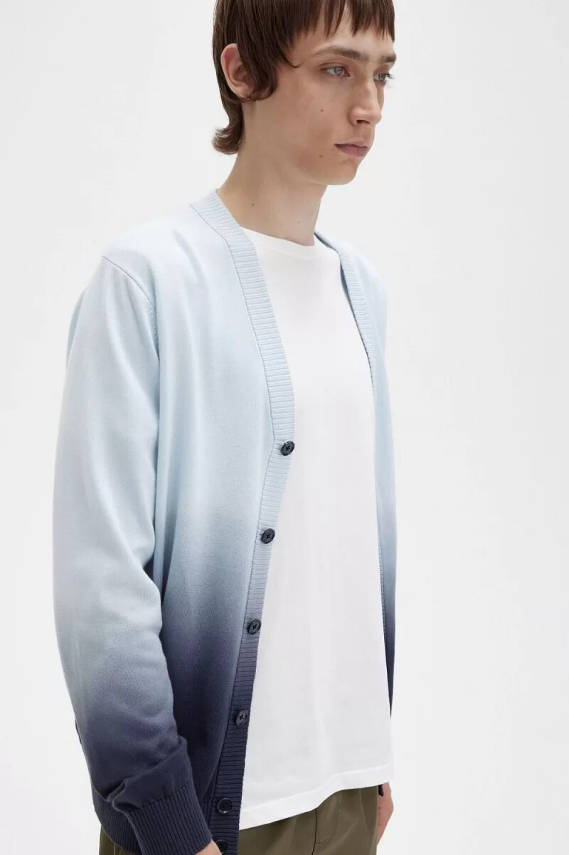 cárdigan fred perry ombre para hombre en color aguamarina claro