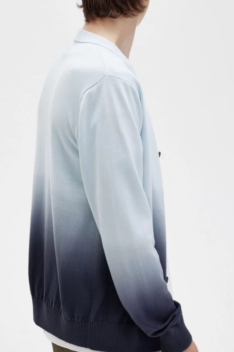 cárdigan fred perry ombre para hombre en color aguamarina claro