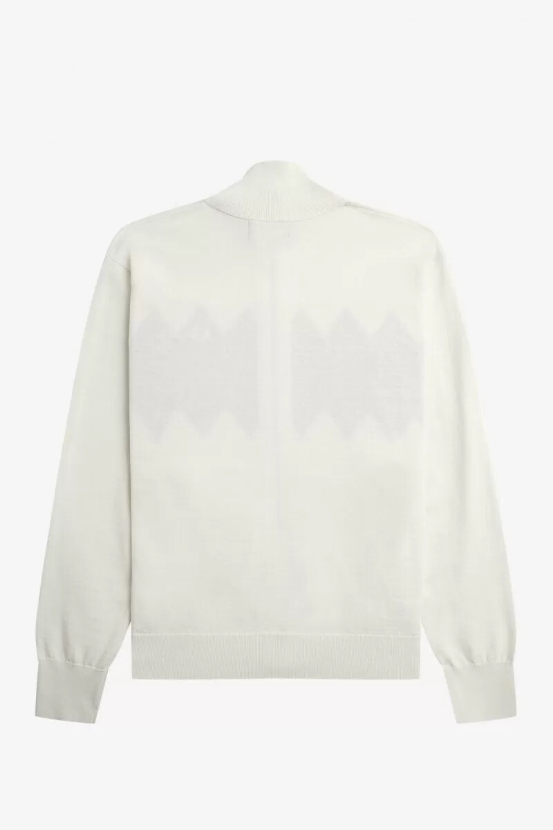 cárdigan fred perry diamond intarsia para hombre blanco nieve